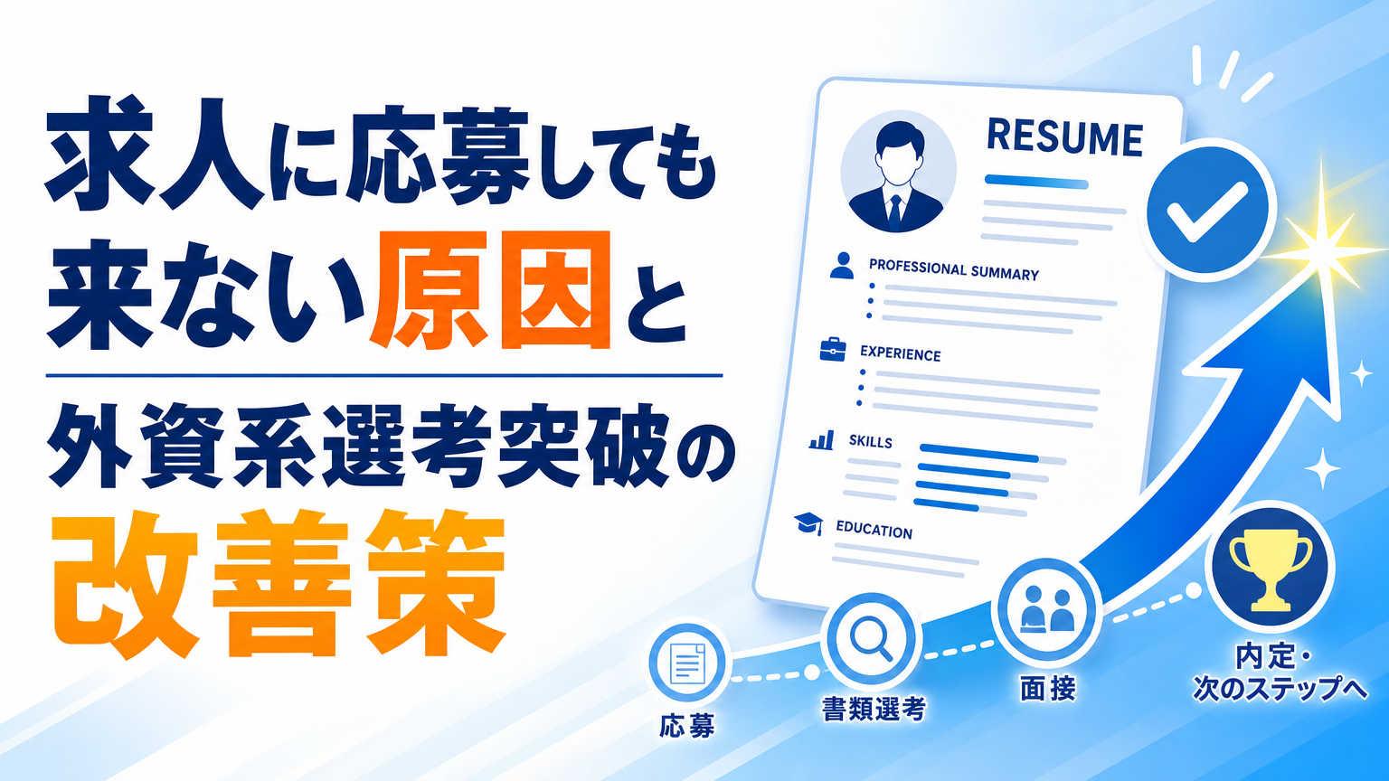 求人に応募しても来ない原因と外資系選考突破の改善策