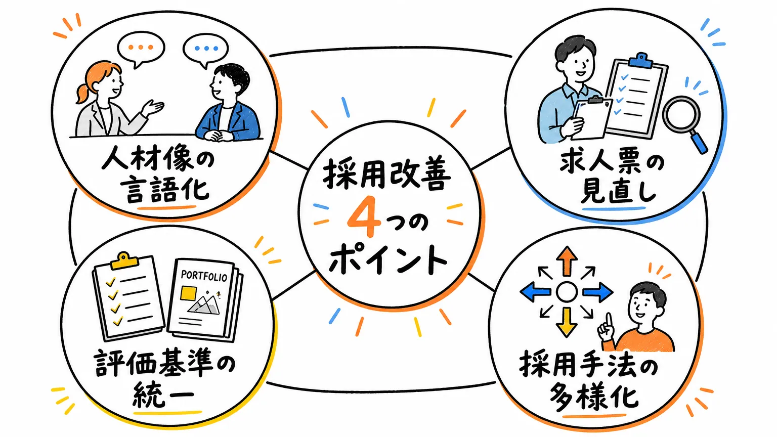 デザイナー採用を改善するために見直したい4つのポイント